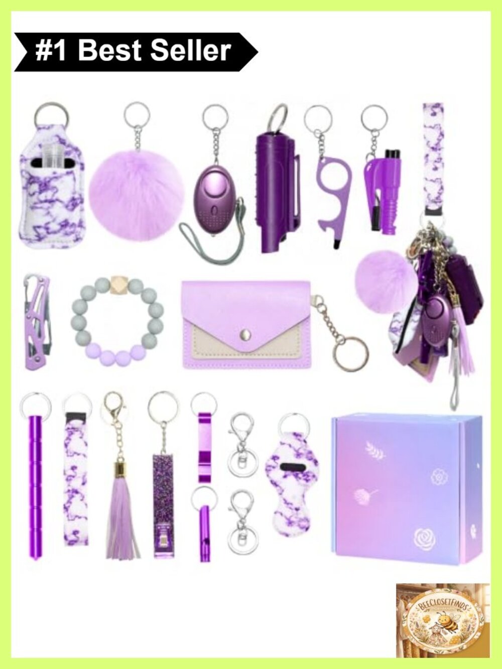 Women's Keychain Set Wristlet Strap Card Holder Pompom Tassel